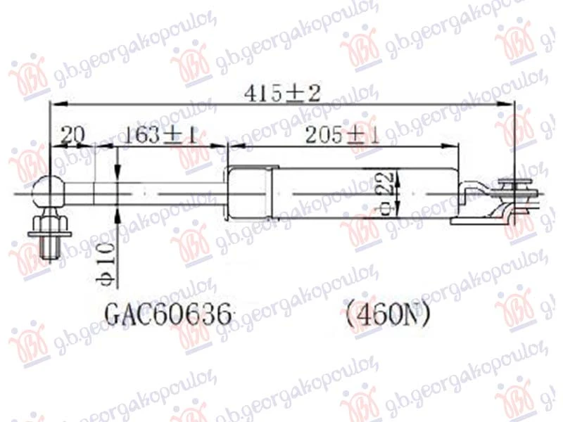 AMORTIZER GEPEK VRATA (415L-470N)