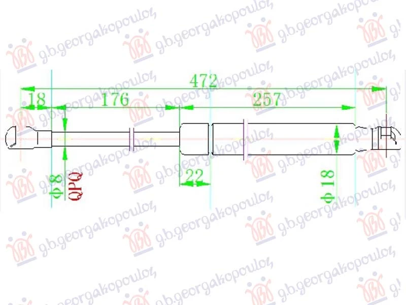 AMORTIZER GEPEK VRATA (472L-400N)