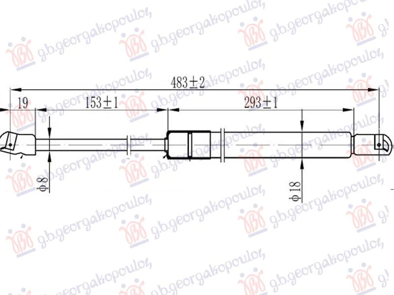 AMORTIZER GEPEK VRATA (483L-530N)