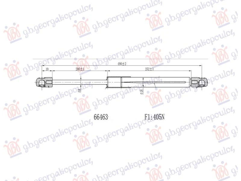 AMORTIZER GEPEK VRATA (490L-405N)