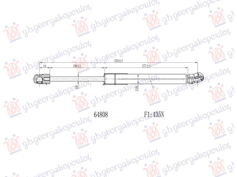 AMORTIZER GEPEK VRATA (510L-435N)