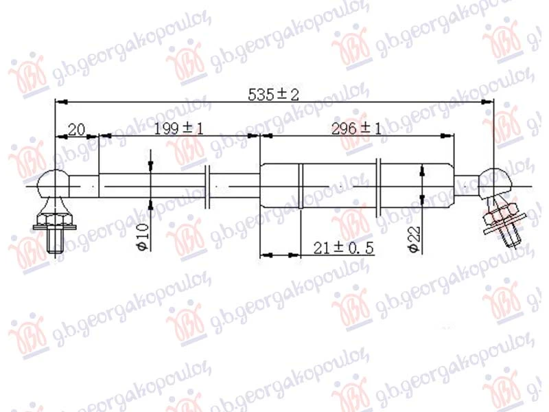 AMORTIZER GEPEK VRATA (535L-510N)