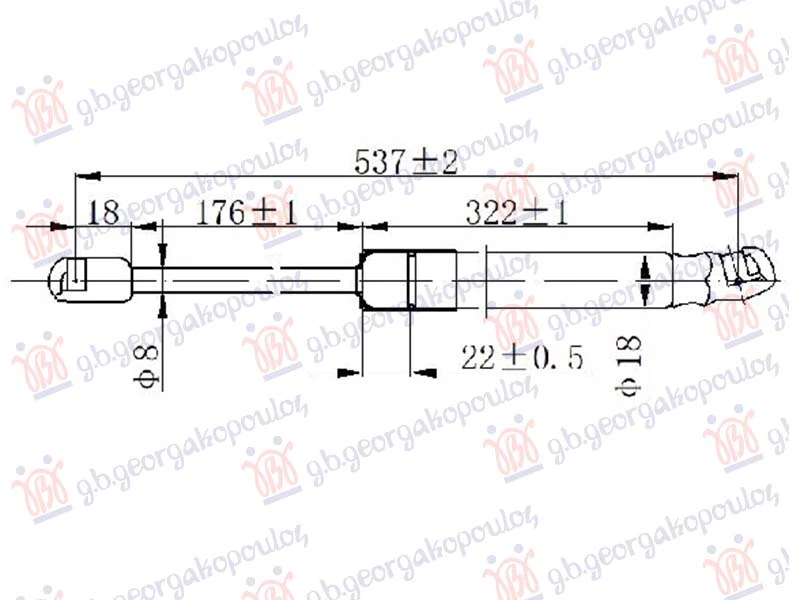 AMORTIZER GEPEK VRATA (537L-575N)