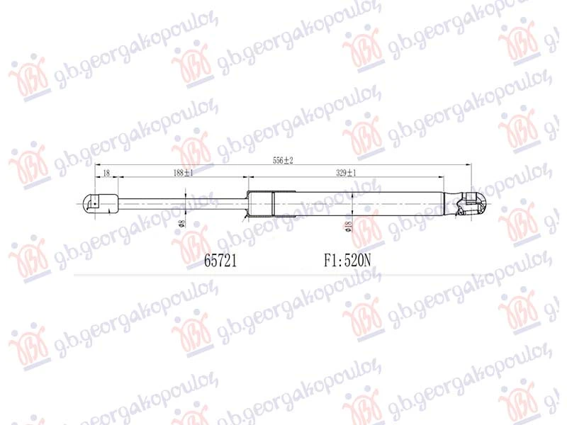 AMORTIZER GEPEK VRATA (556L-520N)