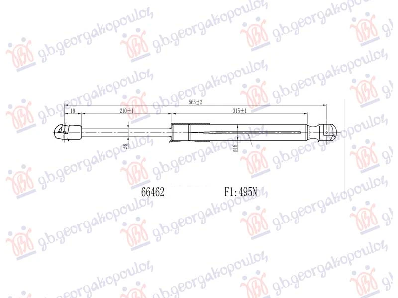 AMORTIZER GEPEK VRATA (565L-495N)