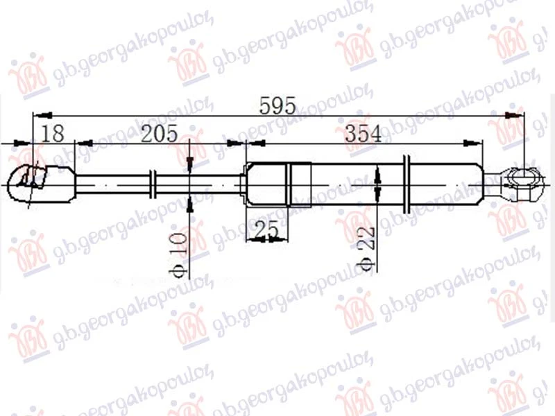 AMORTIZER GEPEK VRATA (595L-545N)