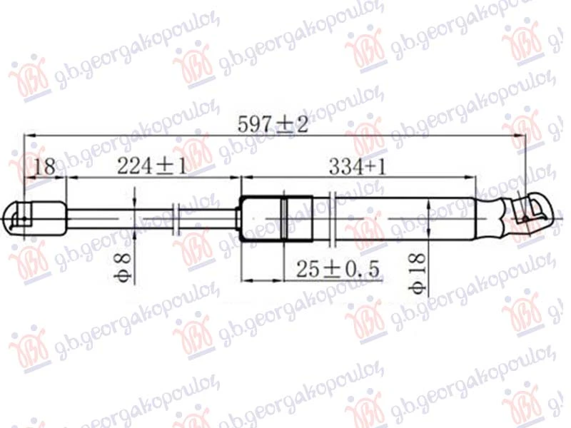 AMORTIZER GEPEK VRATA (597L-385N)