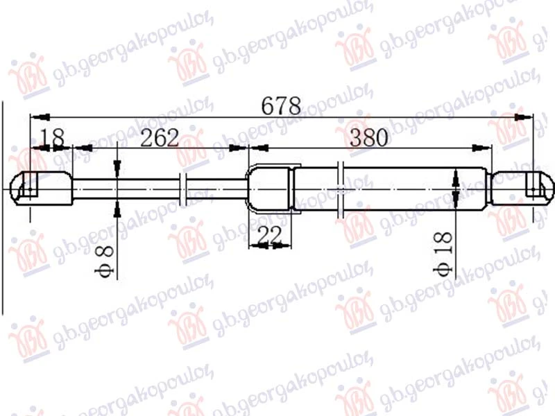 AMORTIZER GEPEK VRATA (678.5L-630N)