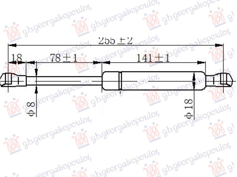 AMORTIZER GEPEK VRATA (CABRIO) (255L-350N)