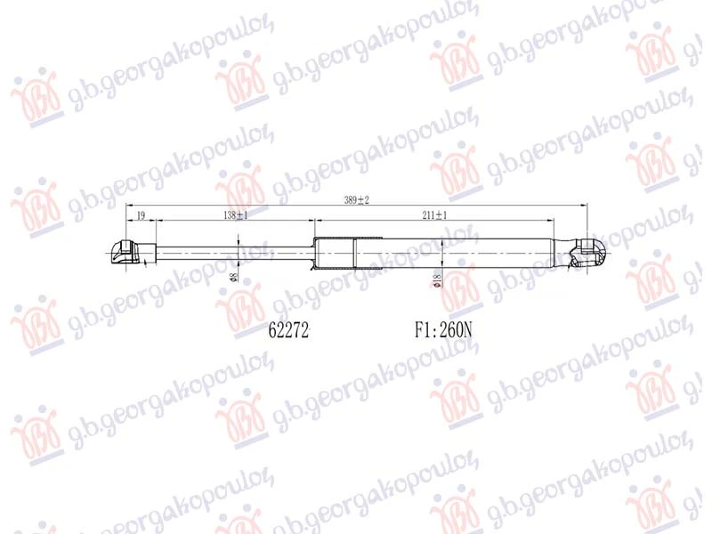 AMORTIZER GEPEK VRATA (CABRIO) (389L-260N)