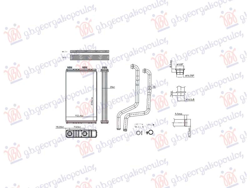 GREJAC KABINE 1.5/1.6/1.8/2.0/2.4/3.0 ZA SVE MODELE (MAN/AUTO) (152x239) (NISSENS)