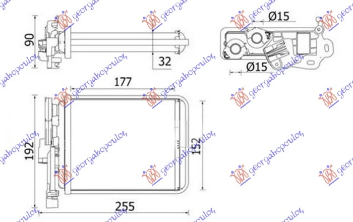GREJAC KABINE (177x152x32) (MAHLE BEHR PREMIUM LINE)