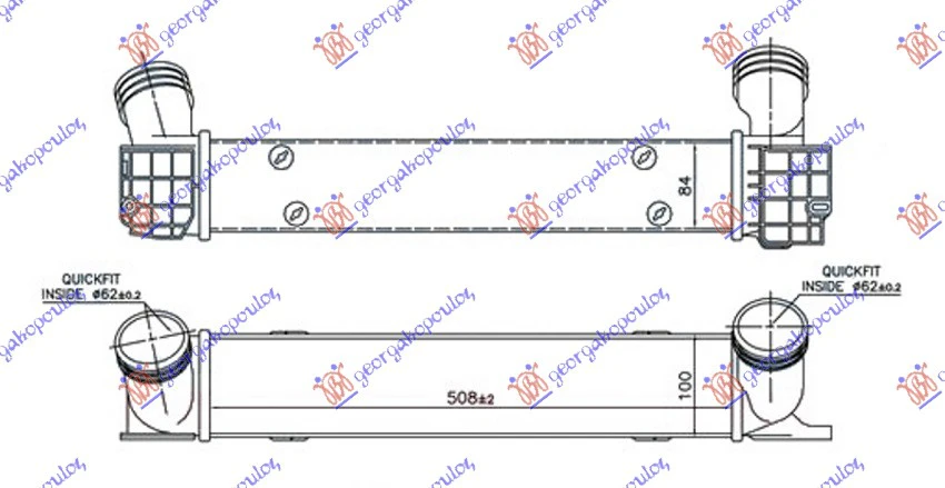 HLAD INTERC. 1.6-2.0 T.DIZEL(508x100x85)