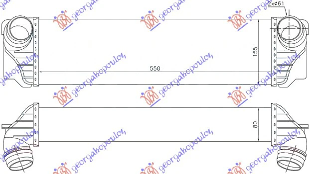 HLAD INTERC. 1.6-2.0 T.DIZEL(508x100x85)