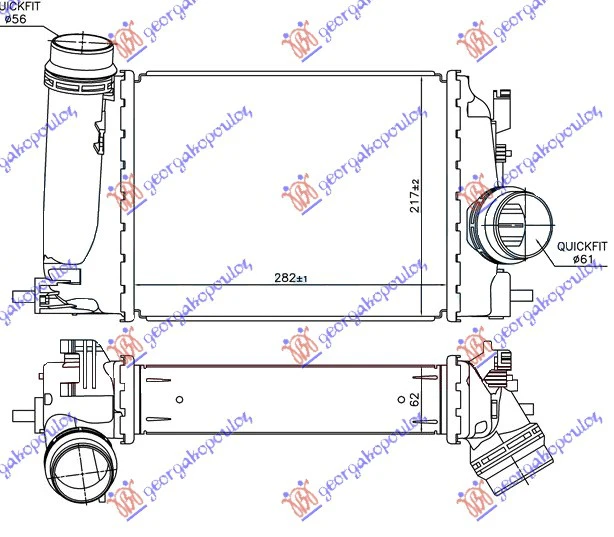 HLAD. INTERKULERA 1.5 DCi (282x217x62)