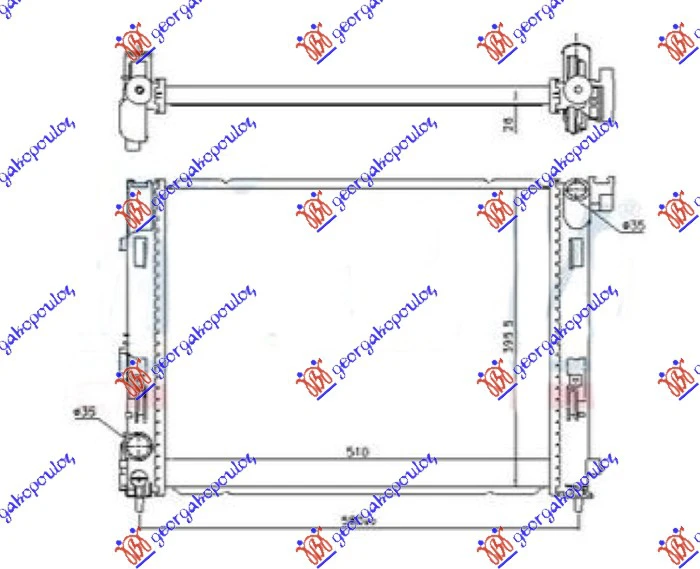 HLADNJAK MOTORA 1.0i 1.3 DIG-TURBO BENZIN (510x395x26) (KOYO)