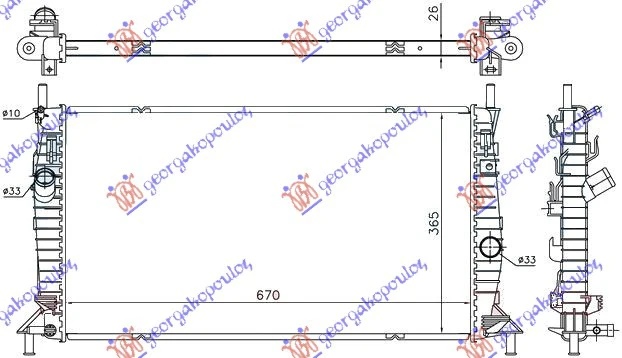 HLAD. MOTORA 1.6 BENZIN -AC (450x370x16)