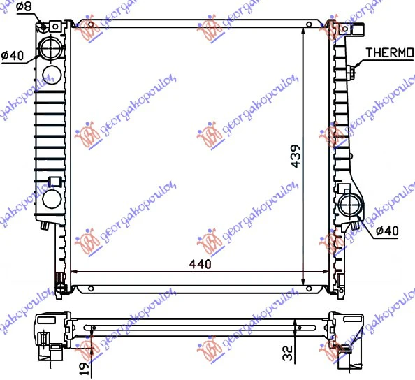 HLAD MOTORA2.0/25BENZ.6CILINDRA(44x44x32