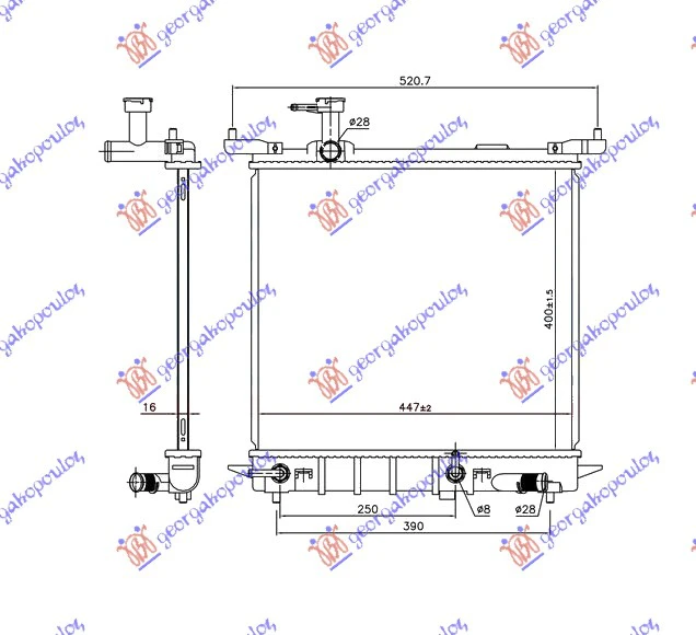 HLAD.MOTORA 1.2 12V BENZ.AUTO(445x400x16