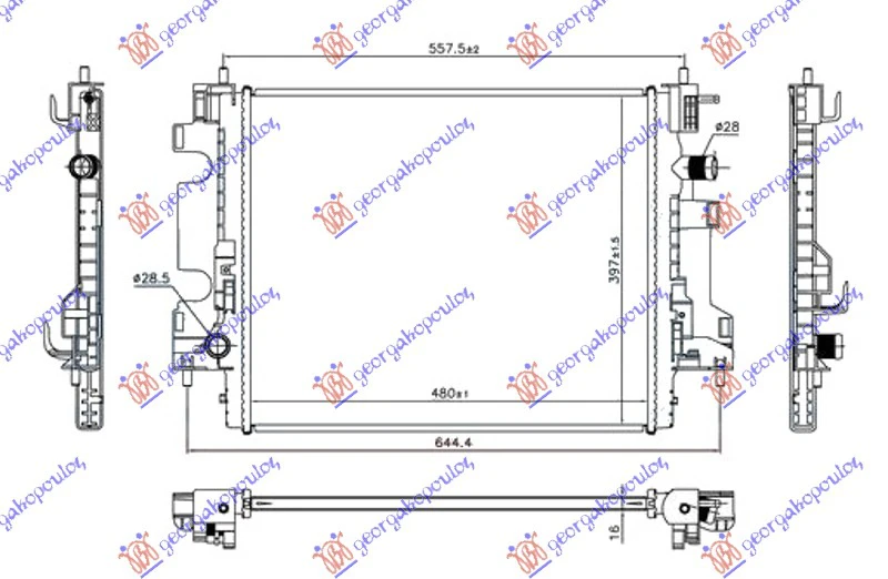 HLADNJAK MOTORA DODATNI 0.9 TURBO BENZIN (510x390x16) (NRF)