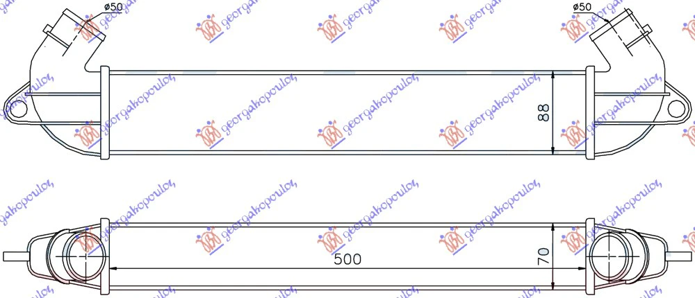 HLADNJAK INTERC. 1.3-1.9 JTD (500x70-85)