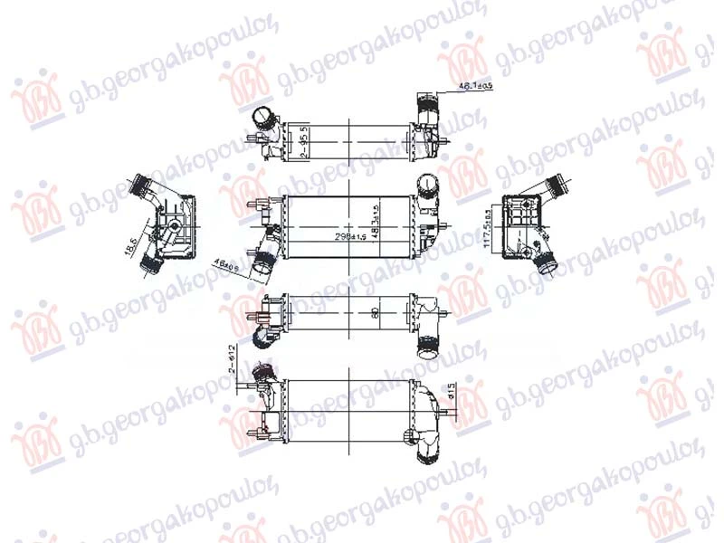 HLADNJAK INTERKULERA 1.0 EcoBoost BENZIN (298x148x80) (NISSENS)