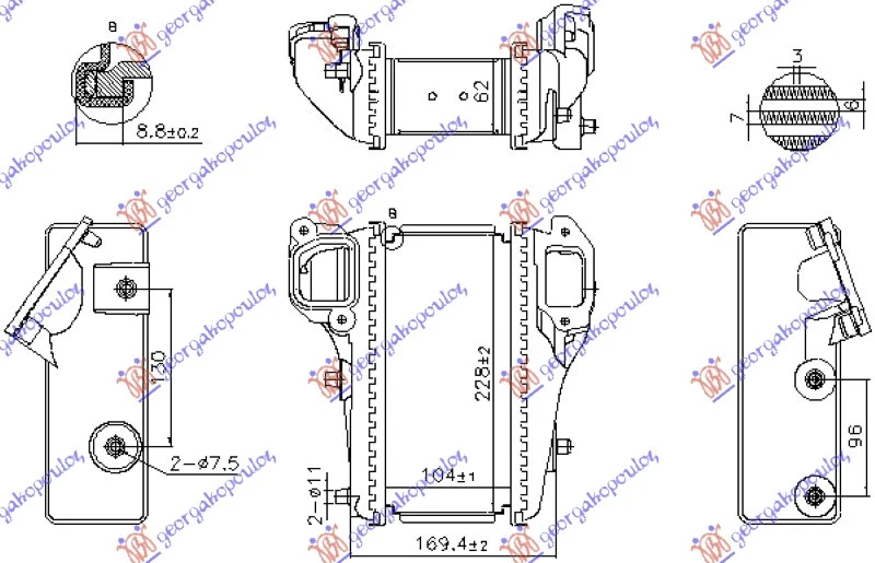 HLADNJAK INTERKULERA 1.6/2.2 i-DTEC (104x231x64) (NRF)