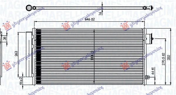 HLADNJAK KLIME 0.9 TURBO BENZIN - 1.3/1.6 MJTD DIZEL (625x315x16) (MARELLI)