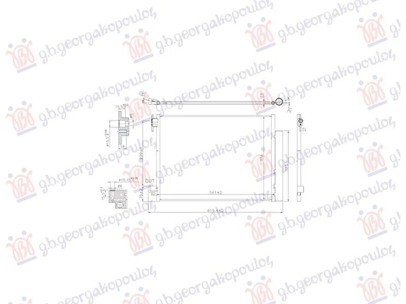 HLADNJAK KLIME 0.9TURBO-1.0i 12V-ELEK. (541x378x12) (KOYO)