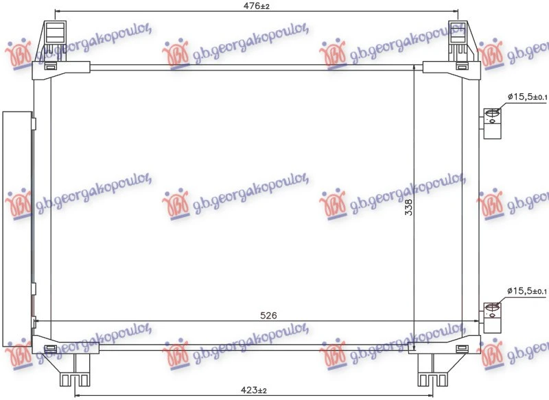 HLADNJAK KLIME 1.0 12v /1.3 VVTi BENZIN (515x325x16) FRANCUSKA (MARELLI)