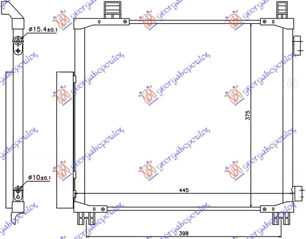 HLADNJAK KLIME 1.0 12v/1.3 VVTi BENZIN - 1.4 D4D DIZEL (415x375x16) (KOYO)