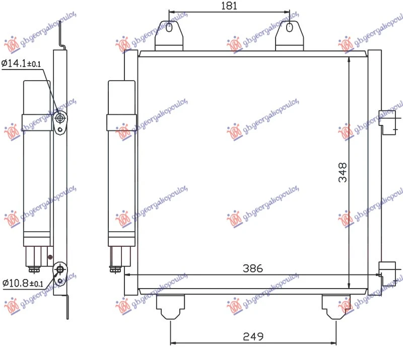 HLADNJAK KLIME 1.0 BENZIN - 1.4 HDi DIZEL (350x330x16) (KOYO)