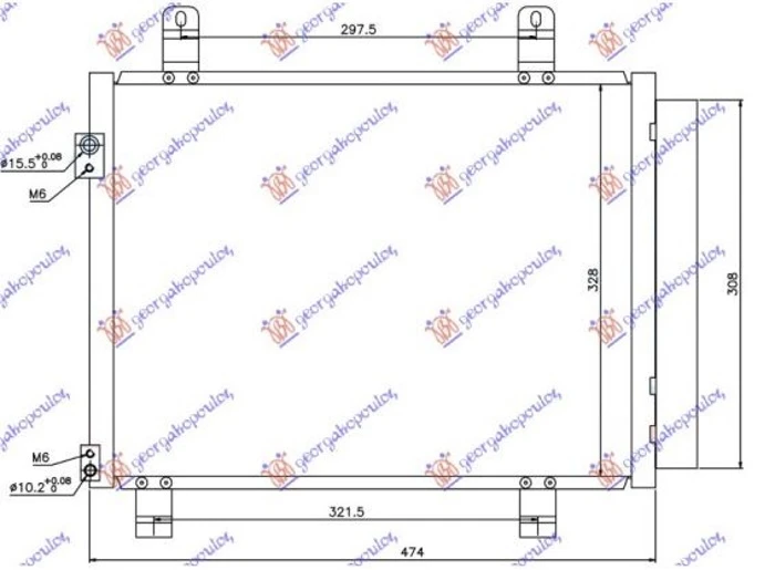 HLADNJAK KLIME 1.0/1.2 BENZIN (550x350x16) (VALEO)