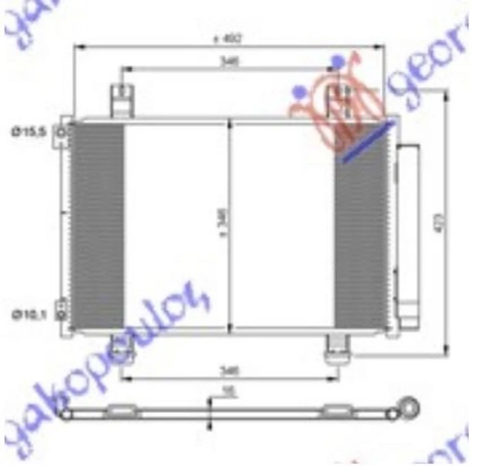 HLADNJAK KLIME 1.0/1.2 BENZIN (550x350x16) (VALEO)