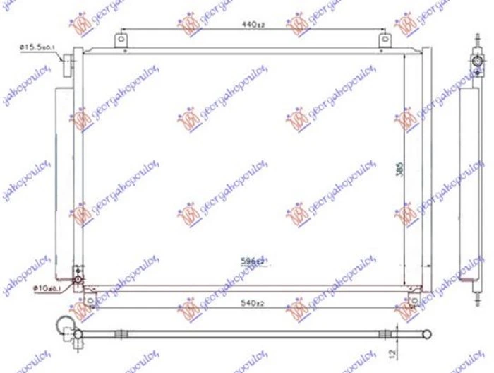 HLADNJAK KLIME 1.0/1.2 I 16v HIBRID BENZIN (565x385x12) (KOYO)