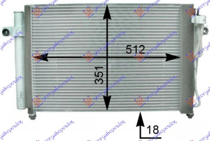 HLADNJAK KLIME 1.1-1.3i1.6i12V (50.3x35)