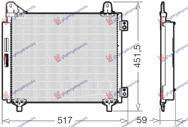 HLADNJAK KLIME 1.2 BENZIN / 1.5 DIZEL (455x363x12)