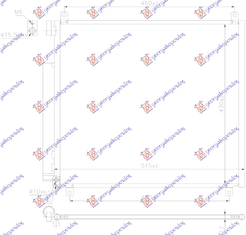 HLADNJAK KLIME 1.2 BENZIN (500x430x12) (KOYO)
