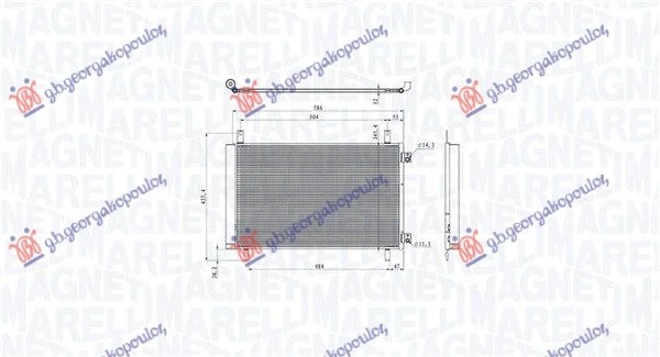 HLADNJAK KLIME 1.2 PureTech BENZIN / 1.5 BLUEHDI DIZEL (574x363) (MARELLI)