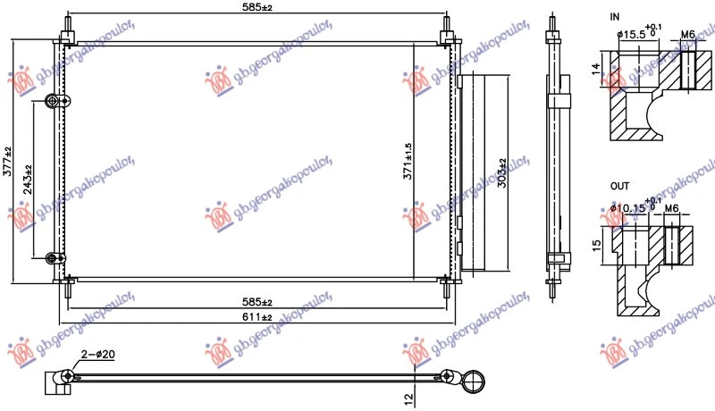 HLADNJAK KLIME 1.2/1.3/1.6 BENZIN (588x367x16) (NRF)