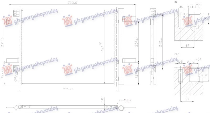HLADNJAK KLIME 1.2/1.6 BENZIN - 1.5 DIZEL (567x421x16)