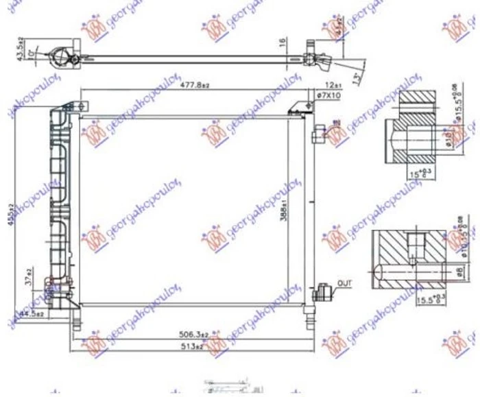 HLADNJAK KLIME 1.2i 12V (510x390) 75KS (HR12DE) (NRF)