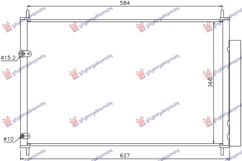 HLADNJAK KLIME 1.3/1.4/1.6/1.8 BENZIN - 1.4 D4D DIZEL (600x370x16) (KOYO)