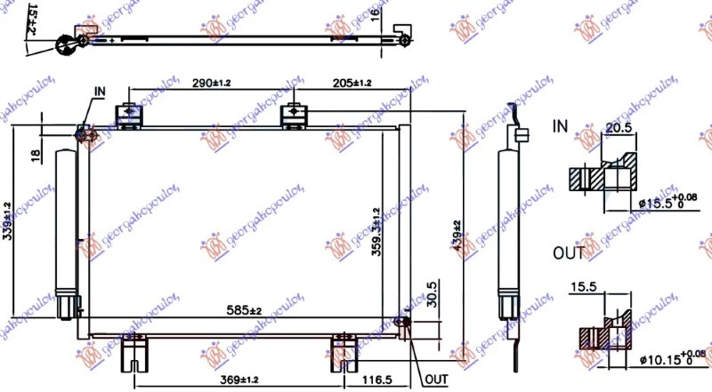 HLADNJAK KLIME 1.3/1.5 BENZIN (545x366x16) (MARELLI)