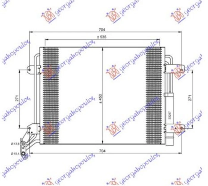 HLADNJAK KLIME 1.4 Tsi 2.0 TFSi BENZIN / 2.0 TDi DIZEL (540x450x16) (NRF)