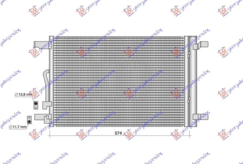 HLADNJAK KLIME 1.4/1.5/2.0 TSI BENZIN - 2.0 TDI DIZEL (576x388) (KOYO)