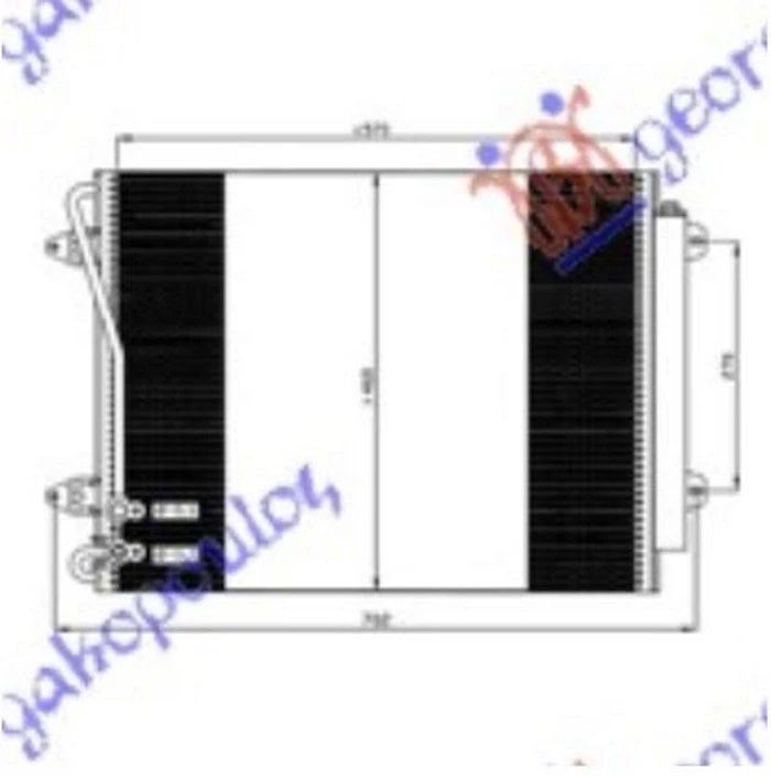 HLADNJAK KLIME 1.4/1.8/3.2/3.6 FSI - 2.0TFSI BENZIN (570x460x16) (NISSENS)