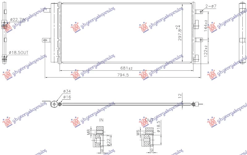 HLADNJAK KLIME 1.5 BENZIN / 2.0 DIZEL (681x298x12)