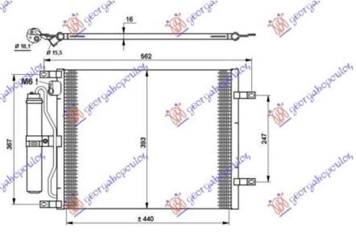 HLADNJAK KLIME 1.5 DCI (490x376x16) (KOYO)