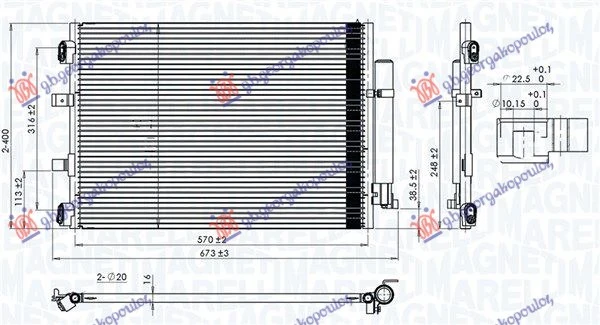 HLADNJAK KLIME 1.5TDCi/Econetic (591x378x16) (MARELLI)